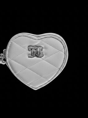 Juicy Couture White Quilted Heart Mini Bag with Crystal Logo